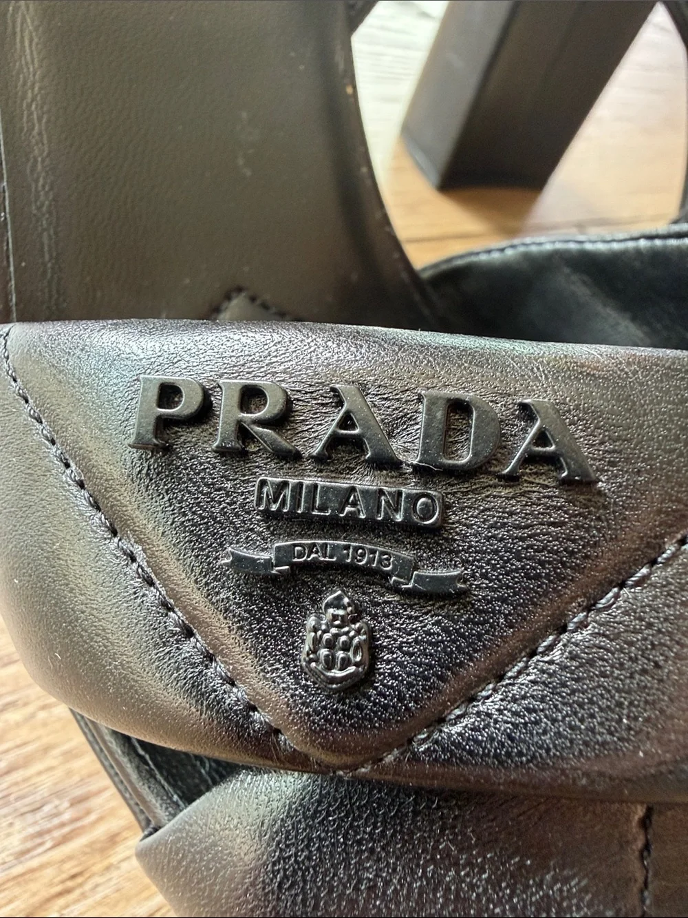 Prada Black Quilted Leather Platform Sandals